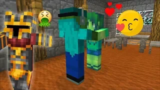 SPY ON MARK FRIENDLY ZOMBIE AND MARIE KISSING INSIDE THE ZOMBIE HOUSE! DON'T SCARE THEM! Minecraft