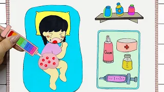 【🐾paper diy🐾】 POP THE PIMPLES - For girls,Baby Girl has pimples #5 | Bong Paper Diy Craft