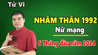 Tử Vi Tuổi Nhâm Thân 1992 Nữ Mạng - 6 Tháng Đầu Năm 2024 Giáp Thìn, TRÚNG ĐẬM ĐỔI ĐỜI