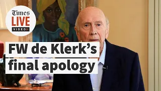 FW de Klerk's final message and apology to South Africans for his role in Apartheid