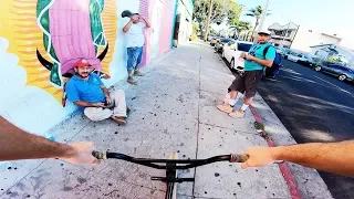 RIDING BMX IN LA COMPTON GANG ZONES 11 (BMX IN THE HOOD)