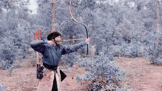 Winter special effects video ：bad shooting 3 liangzhi manchu bow 32inch 95lb 30inch 88lb