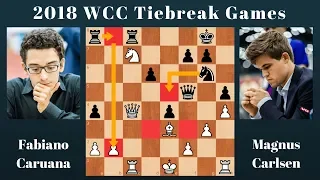 Carlsen vs Caruana Tiebreak Games | World Chess Championship 2018