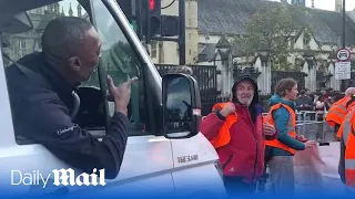 'God almighty, I want to cry!': Van driver vents fury at Just Stop Oil clowns