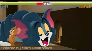 Tom vs Jerry with healthbars (Mousehole Battle)|Tom & Jerry (2021)