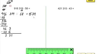 Písemné dělení dvojciferným číslem (procvičování, 916 319:58), MM 5.roč., 1.díl, strana 46, cv. 2c