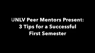 Peer Mentor Tips for a Successful First Semester