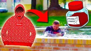 LOUIS VUITTON x SUPREME HOODIE BAIT PRANK!!