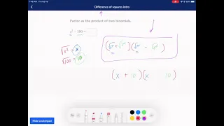 Khan Academy Tutorial: difference of squares intro