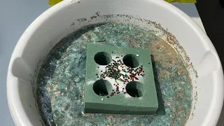 ASMR Wet Holey Floral Foam with Soap (satisfying)