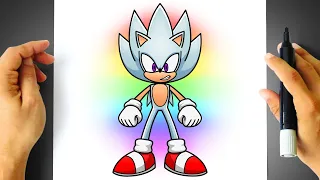 How to DRAW Modern HYPER SONIC - Sonic the Hedgehog