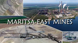Maritsa-East Mines - Enormous industrial landscape, huge machines and 325m smokestacks [4k drone]