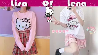 LISA OR LENA 💖( HELLO KITTY LOVER'S )@Pink Blink #42💖#lisaandlena #fashion #style #pinkblink