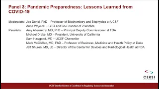 2021 CERSI Summit - Panel 3: Pandemic Preparedness: Lessons Learned from COVID-19