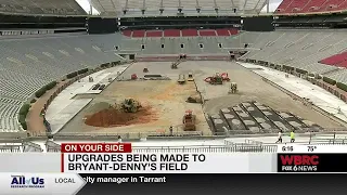 Upgrades being made to field at Bryant-Denny Stadium