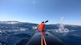 Surfski windy conditions at Athens watersports