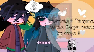 Hashiras + Tanjiro, Kanao, Genya react to ships // KnY // Fanon // credits in the desc //