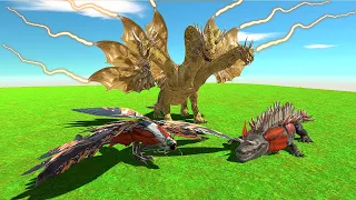 King ghidorah Vs Mothra & Lizzie - Animal Revolt Battle Simulator