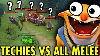 WTF 8K DEAD DRAFT!! Techies vs 5 Melee -- Nonstop Delete!!!