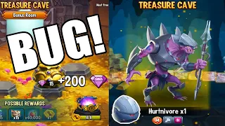 Monster Legends Treasure Cave get Hurtnivore + 200 Gems FREE!