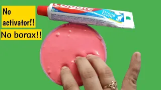 How to make slime with colgate toothpaste|Diy toothpaste slime no glue|Diy colgate toothpaste slime