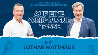 „Auf eine weiß-blaue Tasse“: Ministerpräsident Dr. Markus Söder und Lothar Matthäus - Bayern