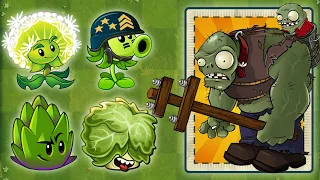 Mega Gatling Pea & Other Green Plants With 5 Plant Food Vs Gargantuar - Plants vs Zombies 2 v9.8.1