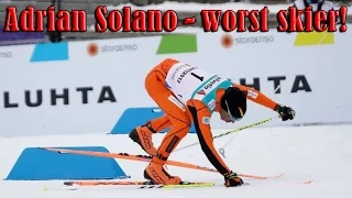 Адриан Солано - Худший лыжник в истории, падения / Adrian Solano - worst cross country skier ever