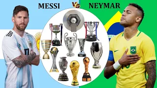 Lionel Messi Vs Neymar Jr All Trophies Comparison #messi #neymar