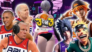 Presidents play 3on3 Freestyle vs Naruto, Sasuke, & Ichigo