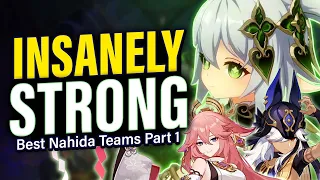 INSANE AGGRAVATE & SPREAD DAMAGE! BEST Nahida Teams 1: Showcase & Rotations | Genshin 3.2