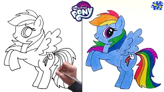 How to Draw Rainbow Dash from My Little Pony || Easy Step by Step