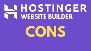 9) Hostinger Website Builder Tutorial 2024 : Cons