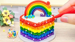 Colorful Rainbow with Chocolate Cake 🌈 Miniature Rainbow Chocolate Cake Decorating Ideas