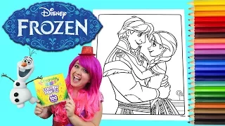 Coloring Frozen Anna & Kristoff Coloring Book Page Colored Pencil Prismacolor | KiMMi THE CLOWN