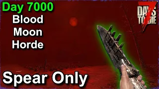 7 Days to Die Blood Moon Horde Experiment - Spears