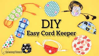 DIY Easy Cord Keepers | Scrap Fabric Ideas | 3 Type Cable Organizer Free Patterns [sewingtimes]
