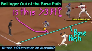 Cody Bellinger Out of Base Path Call by Umpire Cory Blaser, But Was There Obstruction on Arenado?