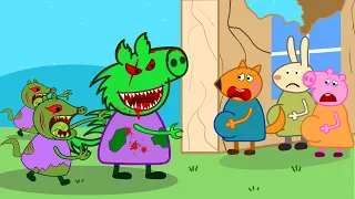 Zombie apocalypse, Zombies appear in the prison and escape journey | Peppa Pig Funny