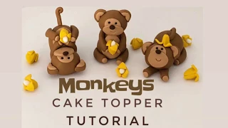 3 little monkeys fondant topper tutorial
