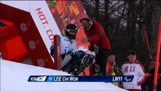 Won Chi Lee (1st run) | Men's slalom sitting | Alpine skiing | Sochi 2014 Paralympics