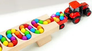 Marble Run Race ☆ HABA Slope & Retro Makita Truck, Garbage Truck Long Version #03