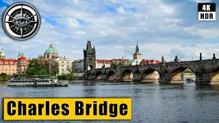 Prague Walking Tour of Charles Bridge and Lesser Town 🇨🇿 Czech Republic 4K HDR ASMR