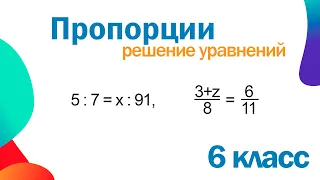 Подробно! Пропорции. Уравнения. Математика 6 класс. Много примеров.