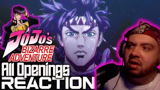 BIZARRE ALRIGHT! FIRST TIME Reacting to Jojos Bizarre Adventure All Openings including Variants!