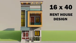 ऐसे घर सबसे ज्यादा बनाया जाता है,3D 16x40 rental house plan,4 bedroom house plan,small house design