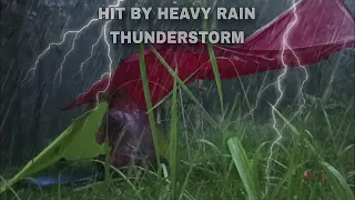 AMAZING HEAVY RAIN | RELAXING SOLO CAMPING HEAVY RAIN THUNDERSTORM | CRAZY RAIN ASMR