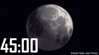 45 Minute  Rotating 🌜 Moon Countdown Timer - Float Through Space! 🌑