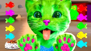 MY LITTLE KITTEN ADVENTURE - ANIMATED GREEN CAT AND LITTLE KITTEN - CARTOON LONG SPECIAL