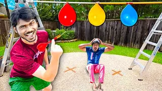 Don't Pop Wrong Balloon Challenge | 100 Dare Balloons